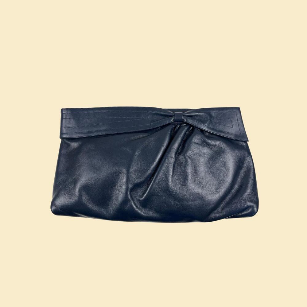 1970s Morris Moskowitz handbag, vintage 70s blue leather shoulder bag